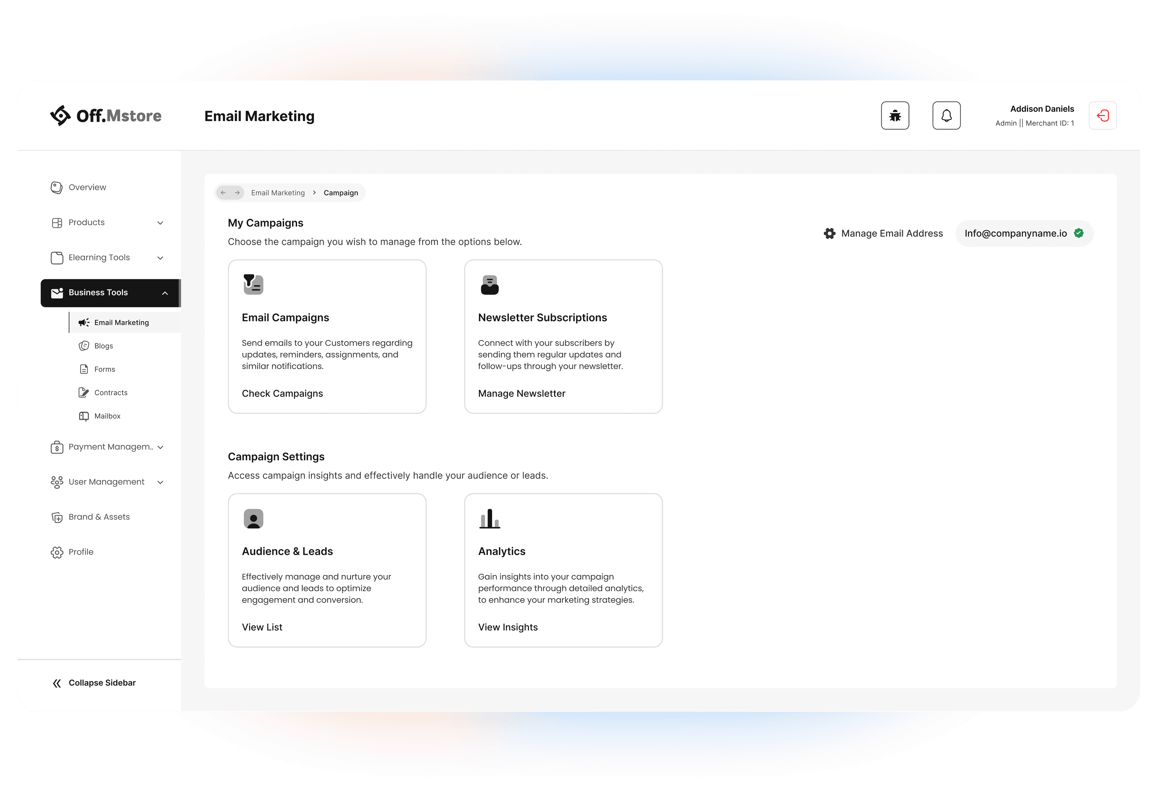Dashboard Interface