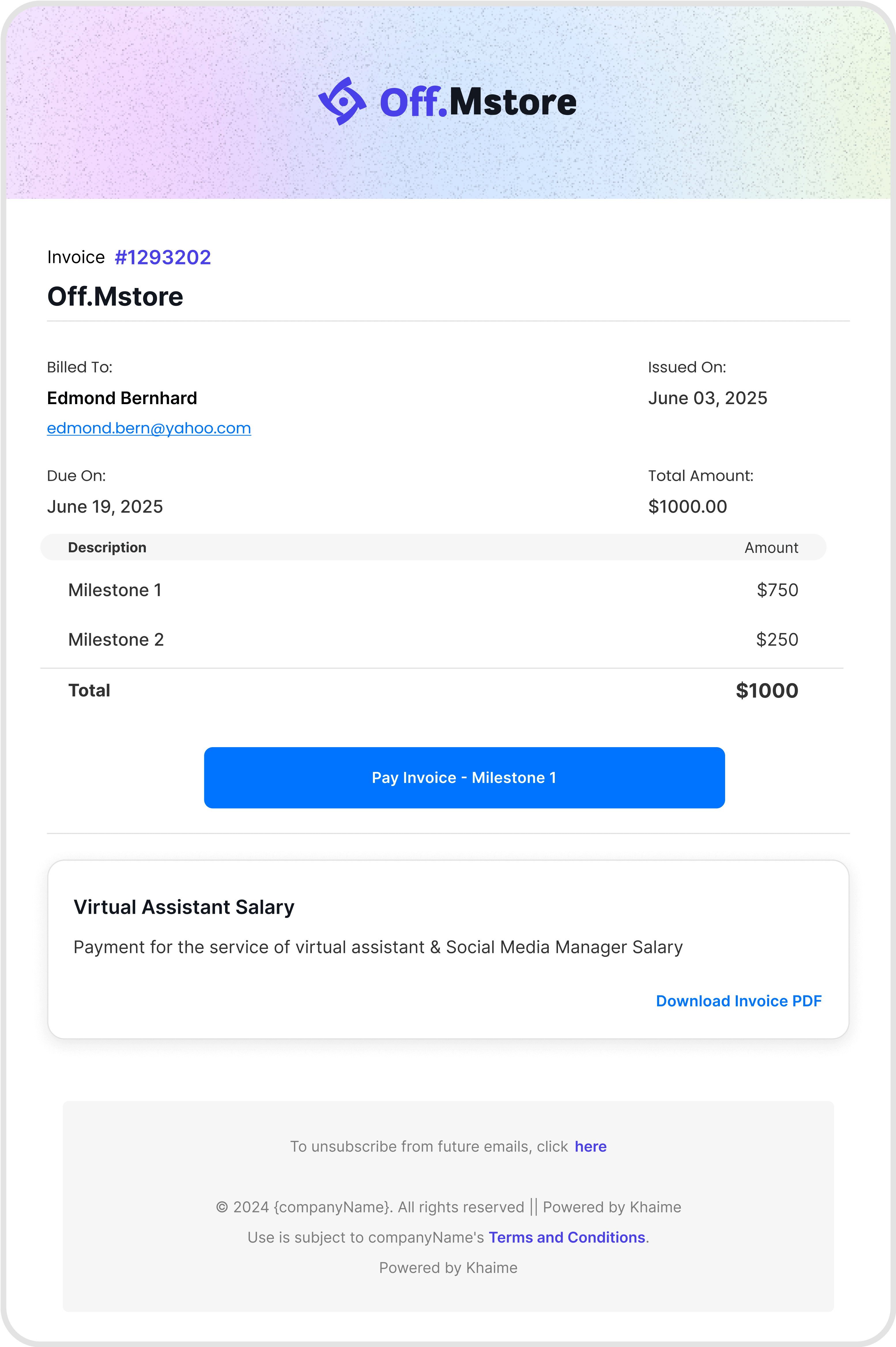 Invoice Generation Interface